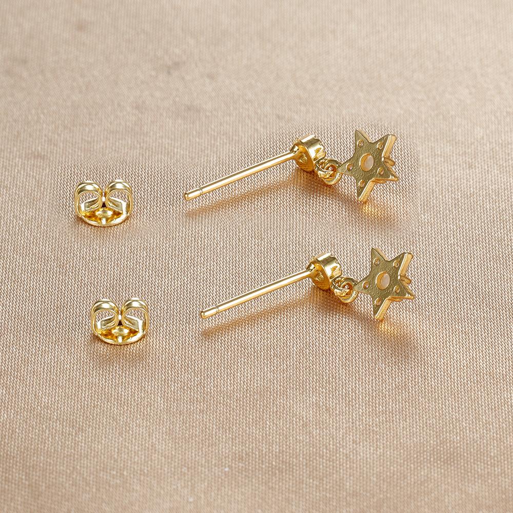 2PCS New Star Moon Zircon Opal Hoop Earrings for Women Stainless Steel Stud Earring Ear Buckle Piercing Jewelry Gifts Pendientes