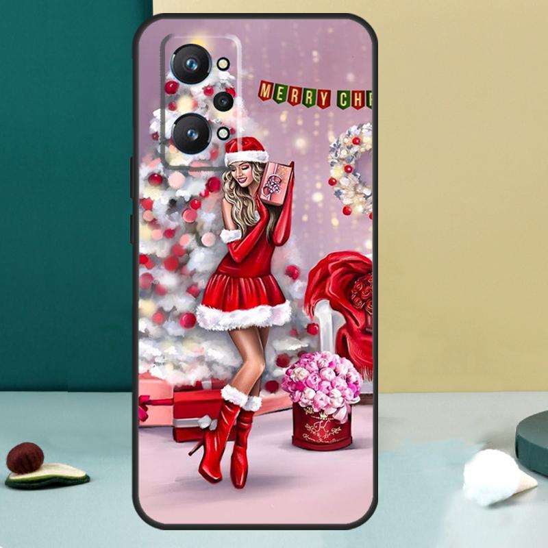 Fashion Girl Merry Christmas For OPPO Realme C33 C55 C35 C31 C30 C21Y C25 C11 C15 GT Neo 5 3T 2T 8 9 10 11 Pro Plus Case