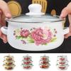 3pcs 16/18/20cm Enamel Pot Visible Cooking Tools Thickened Stew Soup Pot  Gas Induction Cooker