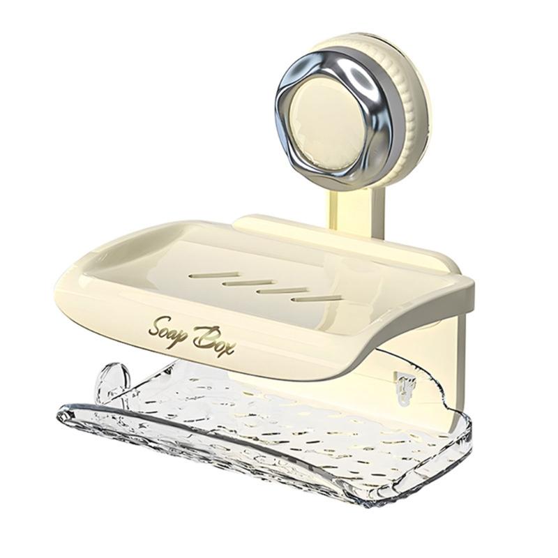 

Modern Bathroom Soap Storage Tray Wall Mounted NonSlip Drainages Adhesive Holder Space Saving