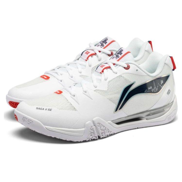 Li-Ning Ground Flying II SE Comfortable Versatile Non-Slip Wear-Resistant Low-Top Badminton Shoes Unisex Shoes White AYZU001-1
