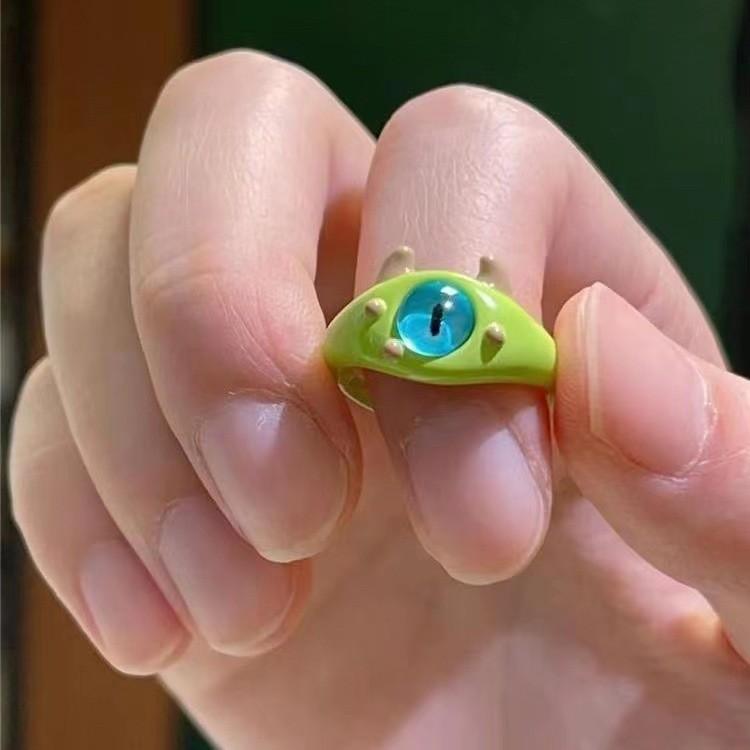 

Ladies Fashionable And Cute Ring, Cartoon Ring One Size зелений