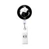 360 Rotating Cat Badge Reel Alligator Clip Retractable Badge Reel ID Card Holder  Keychains Lanyard