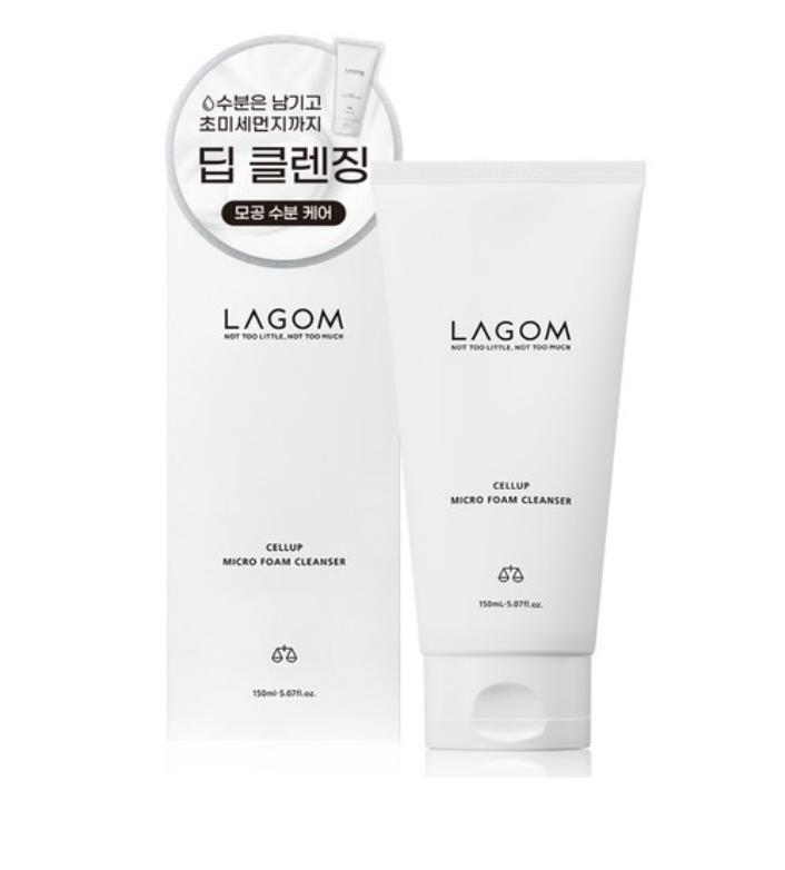 LAGOM Cellup Micro Foam Cleanser 150ml – Deep Cleansing Moisturizing Facial Wash