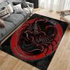Modern Scorpion Design Carpet with Red Circle and Black Background Suitable for use as an anti-slip for living room bedroom sofas