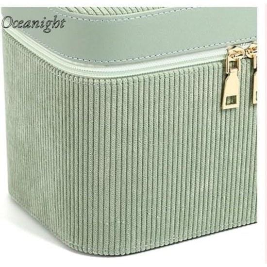 Oceanight Cosmelux Makeup Box Mirror Large Capacity Cosmetic Pouch Portable Compact Storage Vanity Case Stylish Travel Hotel Outdoor Multifunctional