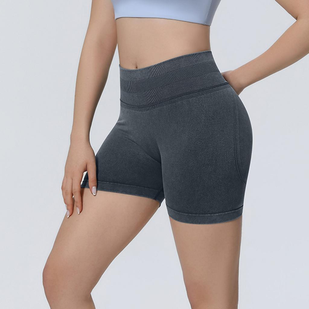 New seamless, pre-washed, high-stretch, high-waisted yoga shorts – ideal for sport, running, fitness and yoga