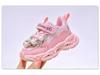 2025 Spring/Autumn Girls' LED Light-Up Pearl Chain Princess Sneakers with Soft Soles