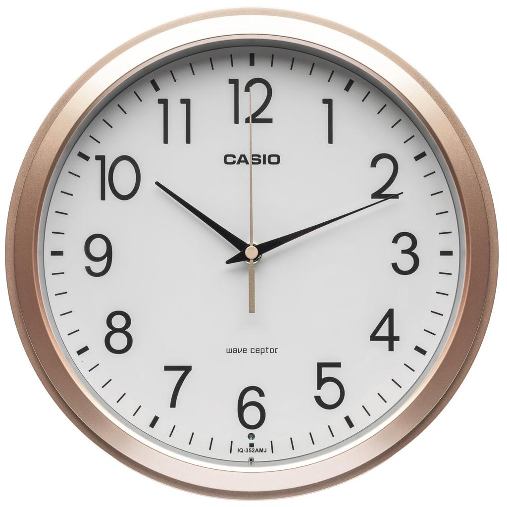 Casio Wall Nighttime Pearl Pink IQ-352AMJ-4JF Clock, Analog, Radio-Controlled, Small, Stopwatch,