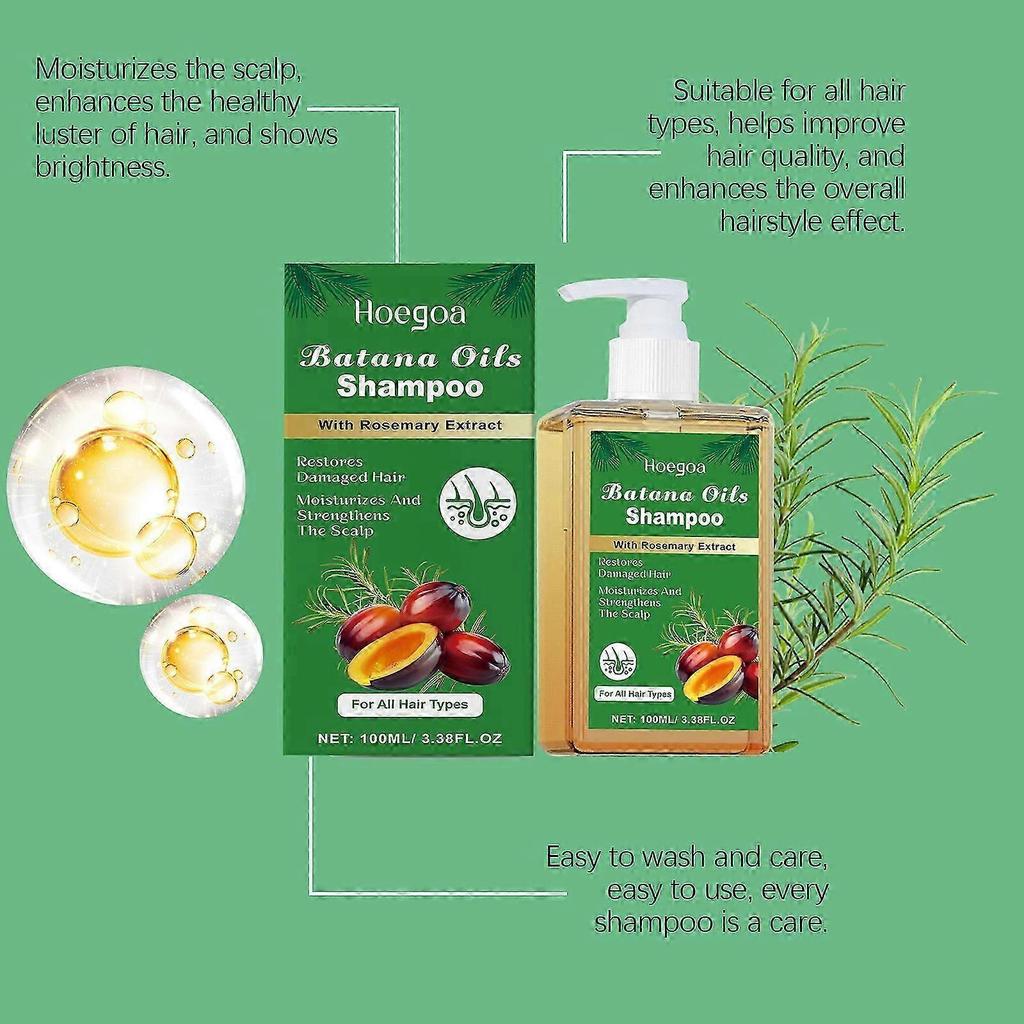 Batana Oil Shampoo with Rosemary Extract, Nourishing & Regenerating, Soft, Volumizing and Fluffy, Reduce Hair Loss Shampoo for Men & Women