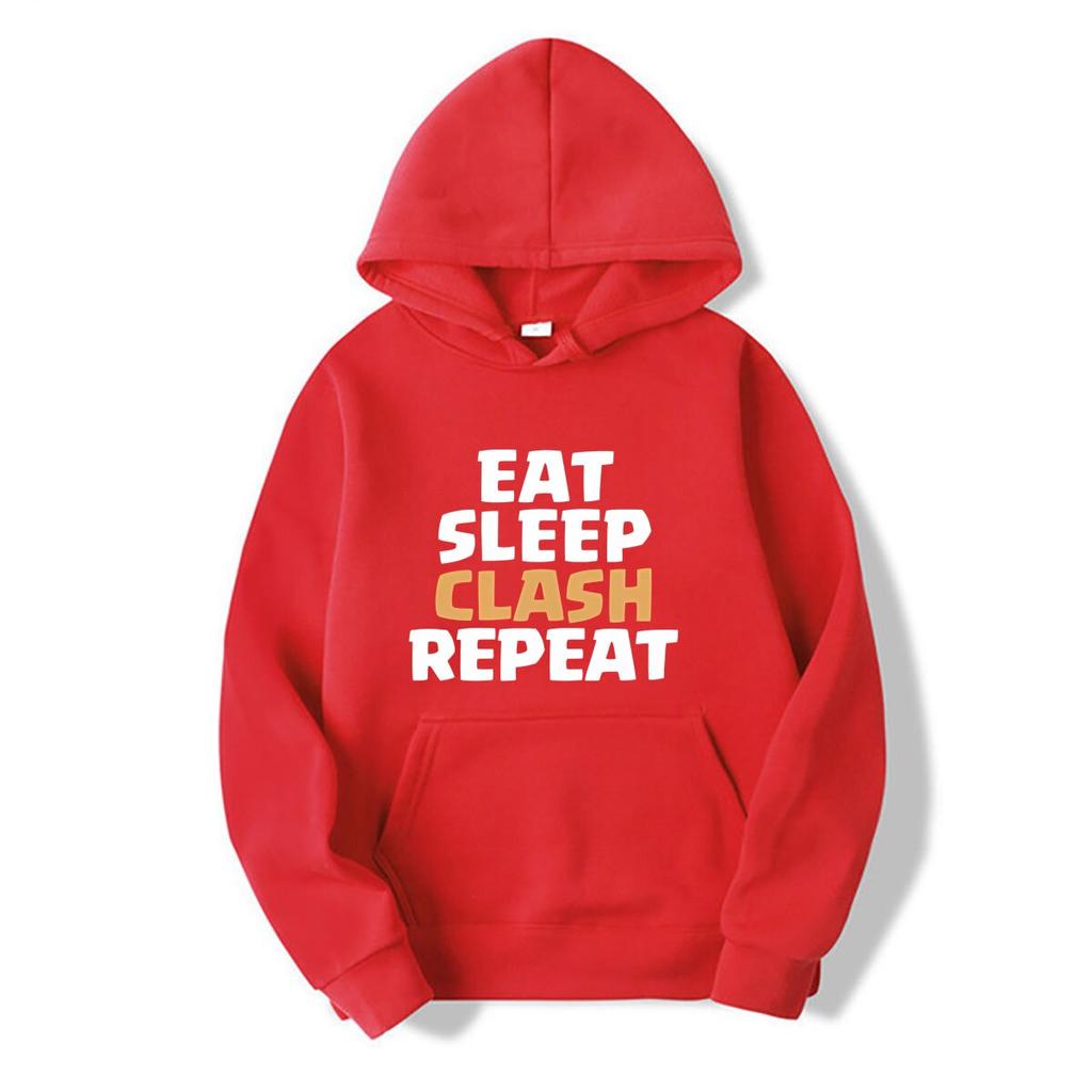 Eat Sleep Clash Repeat Hoodies 100% Pure Cotton Eat Sleep Repeat Clans Video Games