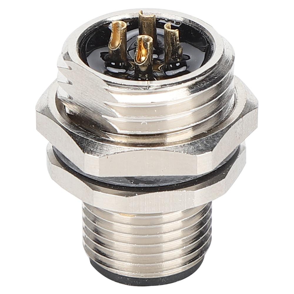 Automation 4 Pin M12BP4 Connector M16 Thread Waterproof Panel Mounted Front Mount 4A 250V Connector Adapter Control System