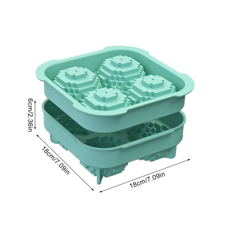 4 Grid 3D Ice Ball Ices Cube Silicone Ices Cube Tray Mold With Lid Reusable Ice Mold Ball For Whiskey Juice Fruit Jelly Ice Mold