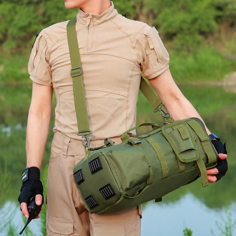 Durability Fishing Bag Waterproofed Adjustable Bag with Rod Belt and Tool Hook for Outdoor Anglers Gear Storage