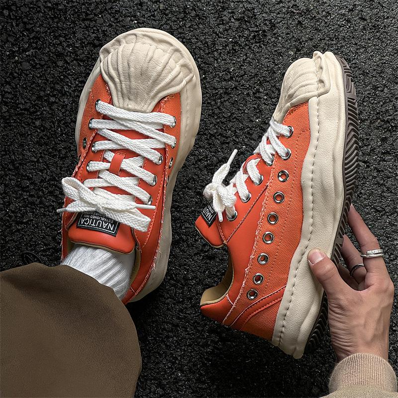 New niche design shell head heightened platform dissolving shoes sports and leisure shoes lace-up board shoes