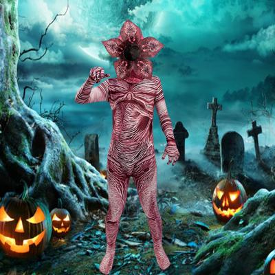 Cosplay Jumpsuit with Hood Slim Fit Corpse Flower Shape Zipper Closure Long Sleeves