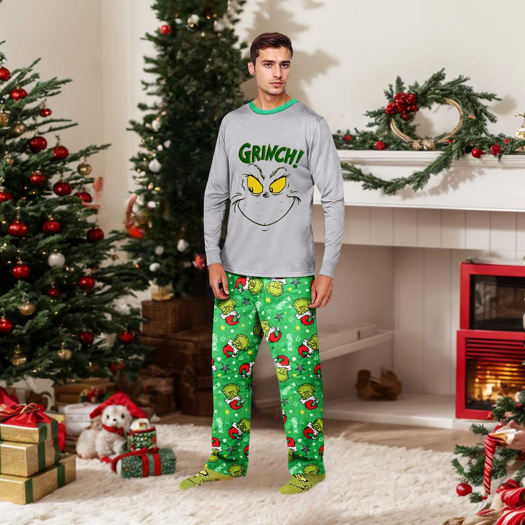 Parent-child Christmas Print Home Suit Long-sleeved Top And Pants