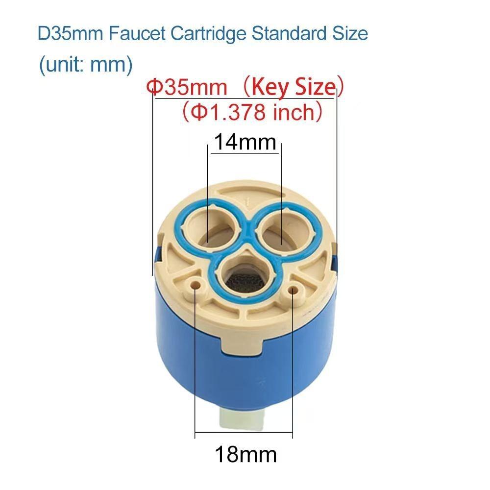 Ceramic Disc Cartridge Mixer Faucet Thermostatic Cartridge Faucet Disc Valve Pp Plastic for 35/40Mm