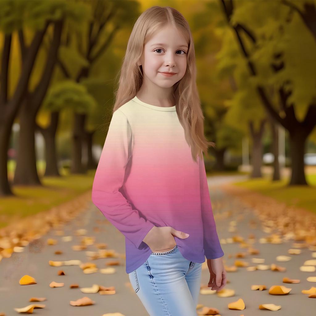 Top a maniche lunghe girocollo da bambino stampato casual quotidiano