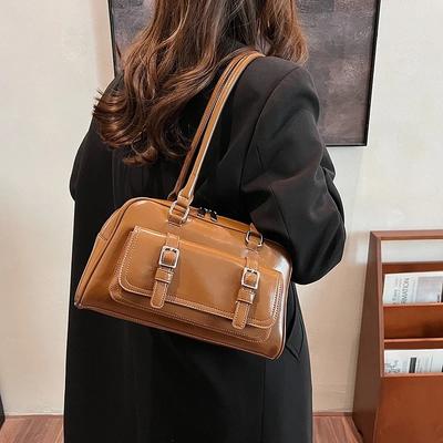 Bolsas de ombro de couro de moda retrô para mulheres novas bolsas pequenas coreanas nas axilas bolsas simples de alta qualidade e tendência