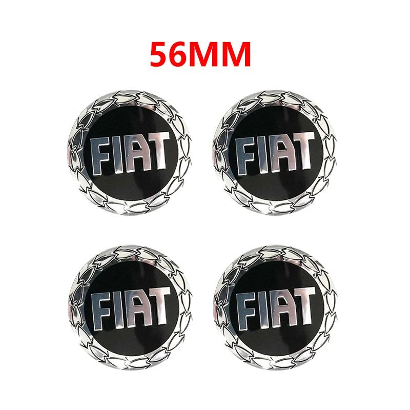4pcs 56mm 50mm 3D logo car emblem Wheel Center Hub auto Rim refit dust-proof badge covers sticker styling accessories For FIAT