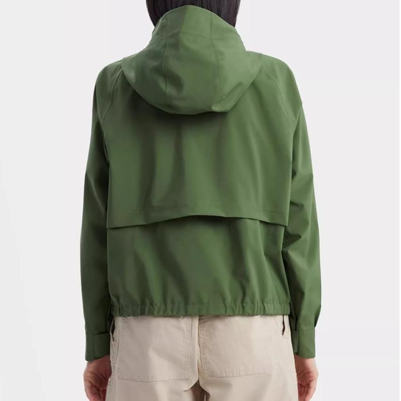 Columbia Casual Sports Printed Pattern Zipper Hooded Waterproof Windbreaker Women Outerwear Green WR4658-352