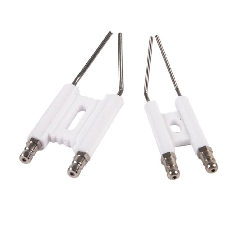 H-Type Ignition Electrodes Ceramic Ignition Double Pin Siamese Ignition Pin Replacement For Oil Burning Ceramic Electrode