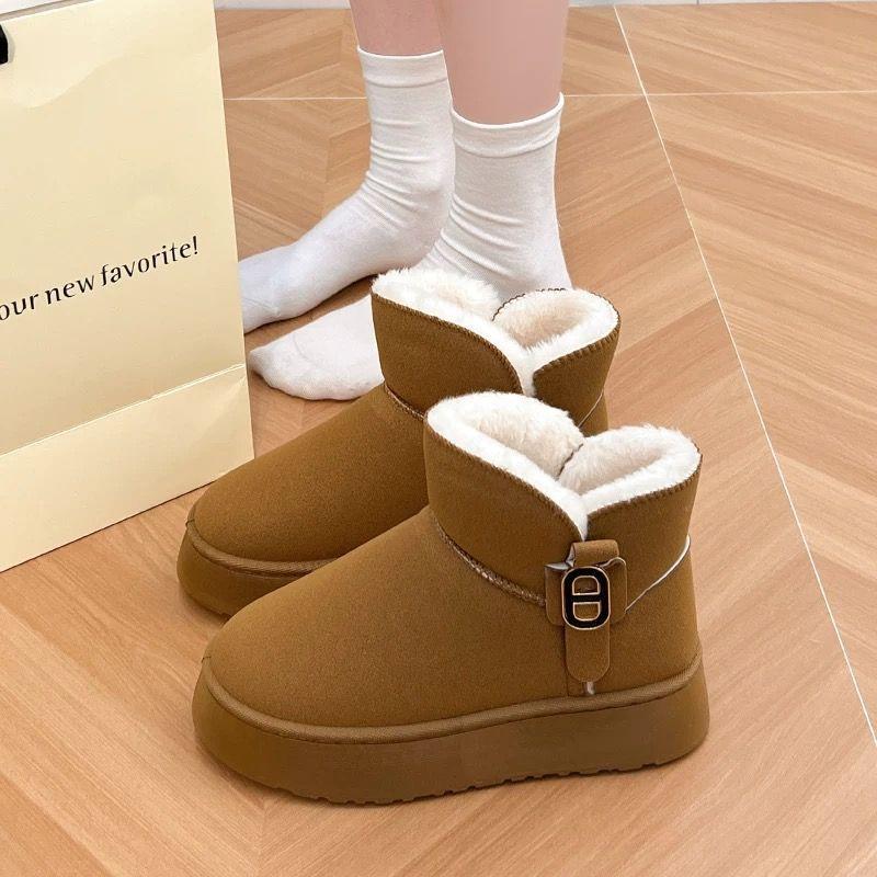 

Женские зимние сапоги, ботинки, флисовая обувь, утепленные хлопком, женская обувь, теплые толстые подошвы, увеличивающие рост короткие ботинки 38