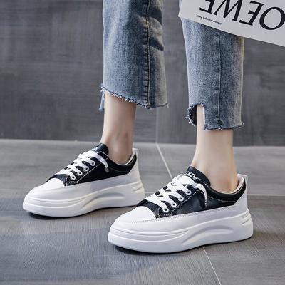Buty Sportowe Damskie Gumowe PU Spód Muffin Jesień Nowe Casualowe Sznurowane Buty Damskie Hurt