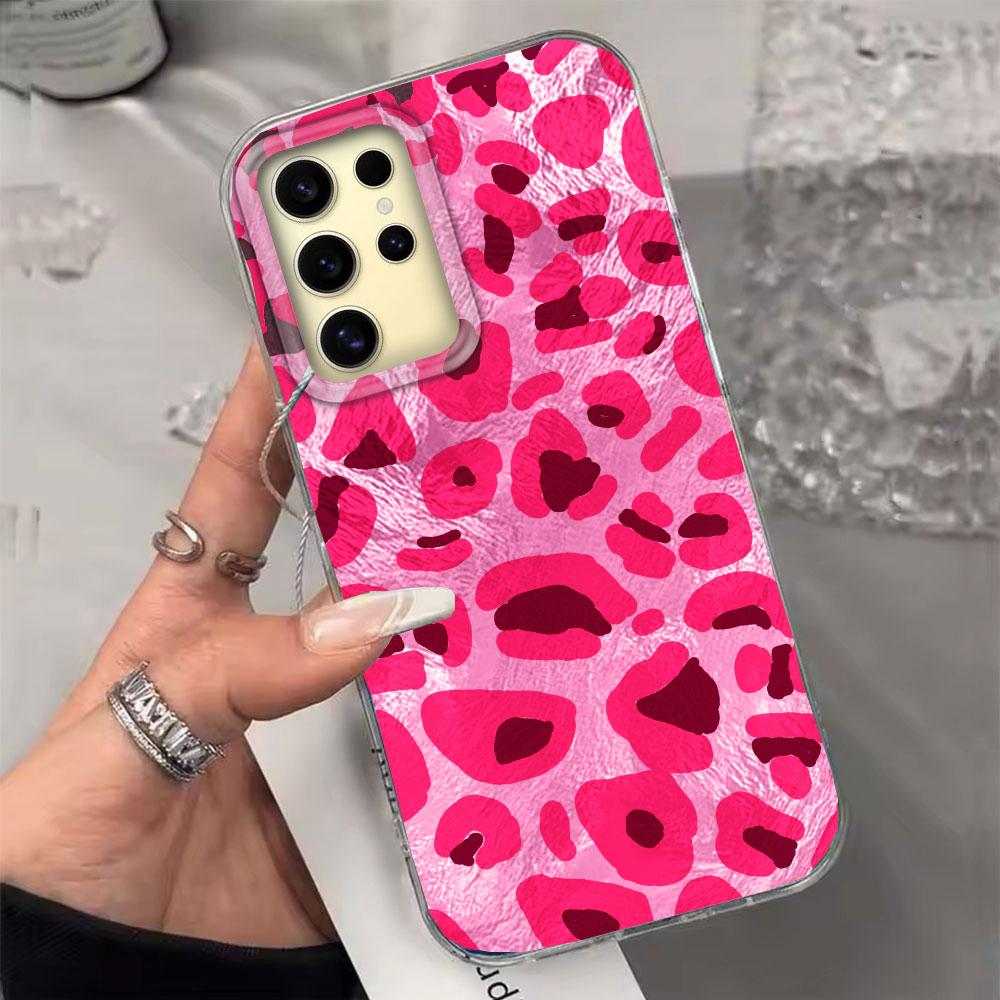 Retro Gradient purple Leopard Girl Vortex Texture Phone Case for Samsung Galaxy S25 Edge S24 S23 S22 S21 S20 FE Plus Ultra Cover