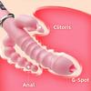 12 Modes 2-in-1 Licking Vibrator USB Rechargeable G-spot Tongue Licking Double Rod Masturbation Rabbit Vibrator