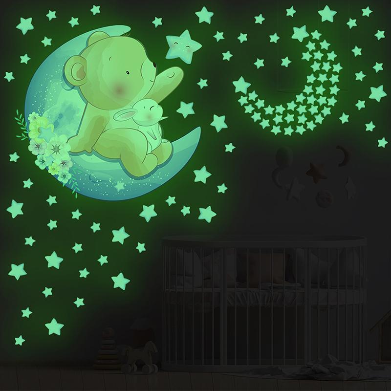 Night -Ray Animal Star Wall Sticker Background Wall Decoration Diy Fluorescent Stickers