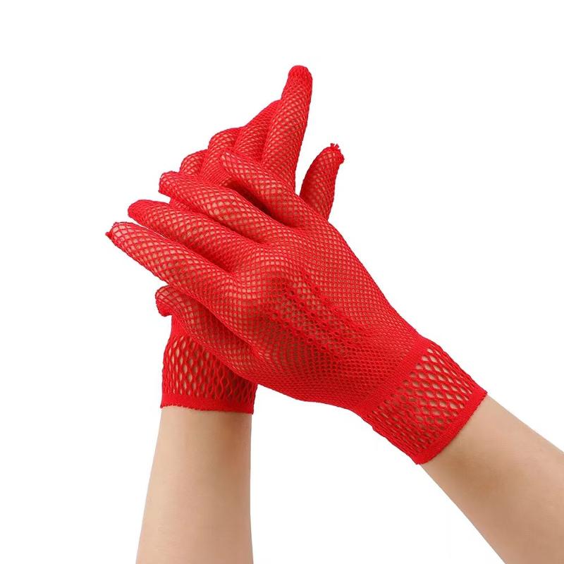 Damen-Hochzeitshandschuhe, Mesh-Fischnetz-Handschuhe, UV-beständige Fäustlinge