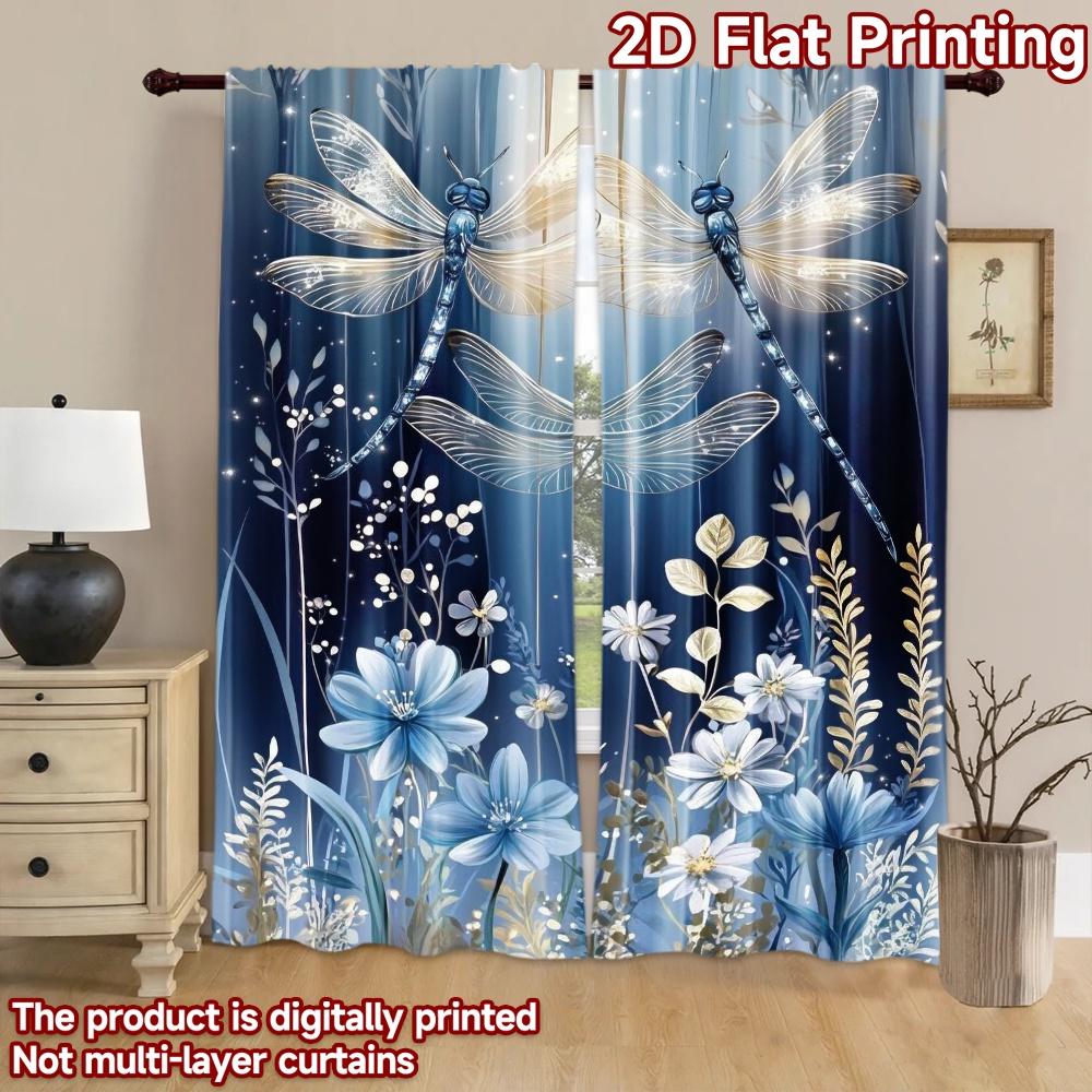 2D Flat Photography Backdrop Popular Scene Backdrop Dragonflies and Flowers (2) 100% Polyester Party & Holiday Decor for