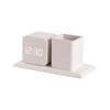 HANDUNYOU Wooden Digital Alarm Clock with Pen Holder