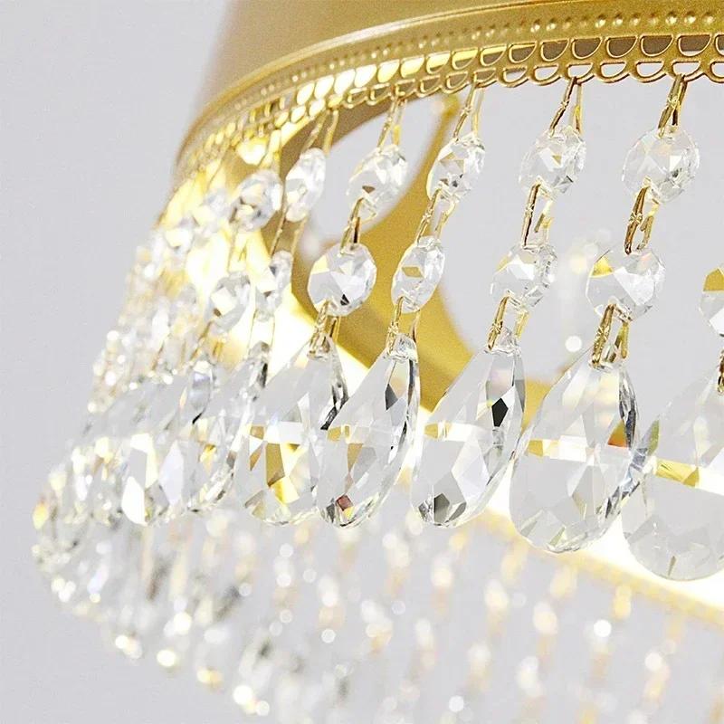 Modern Gold LED Pendant Chandelier Lighting for Bedroom Living Room Home Indoor Decoration Lighting Crystal Ceiling Pendant Lamp