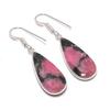 Natural Rhodonite Gemstone 925 Sterling Silver Jewelry Earring 1.77" AE-12251