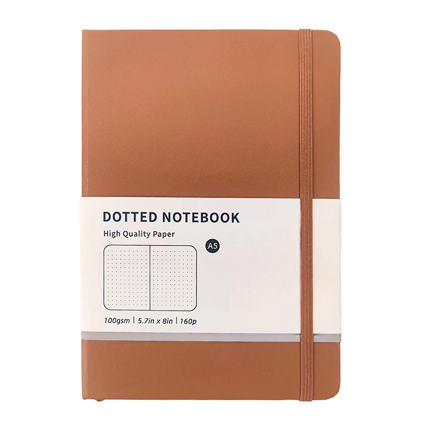 Macaron Color A5 Hardcover Business Notebook with Strap - Creative Dot Matrix Design