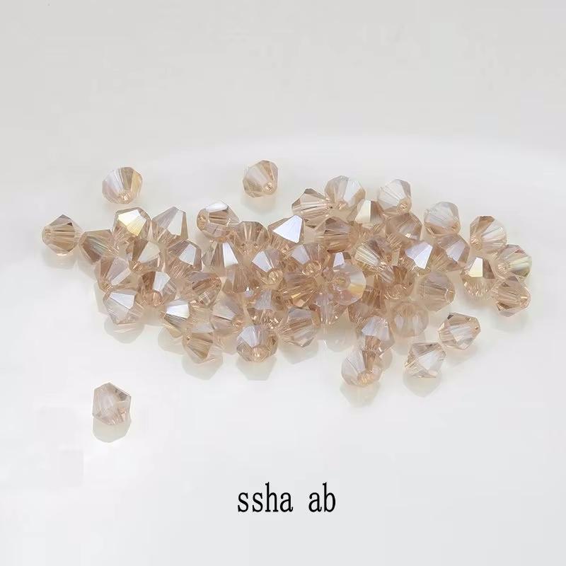 4mm Crystal Bicone Beads 100PCS Faceted Glass Beads Rainbow Loose Craft Beads for Bracelet Necklace Earring Keychain Making DIY