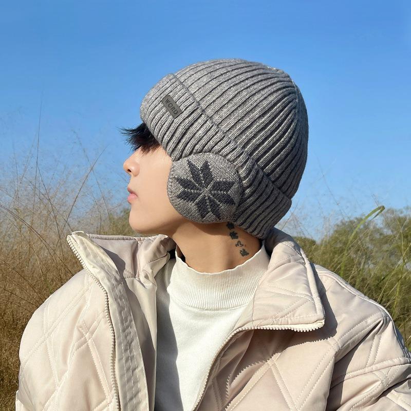Hat Men's winter ear protection hat Cycling warm cold hat Big head circumference wool hat Women's bag head fleece knitted hat Men's