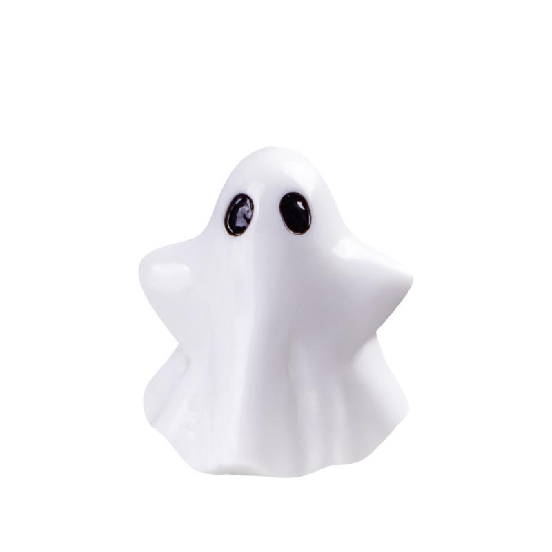 Mini Resin Ghost Figurines 10Pcs Spooky Halloween Tiny Ornaments for Micro Landscape DIY Handmade Projects