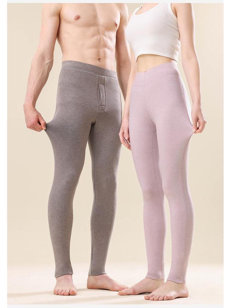 Extra lange Thermohose für große Männer & Frauen - Doppellagig, verdickt, warmes Acryl-Baumwoll-Basisschicht für Herbst & Winter