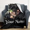 Custom 1Pc Custom Anime Character Fleece Flannel Blanket Soft Warm Cozy Office Throw For Bedroom Couch Travel Birthday Xmas Gift