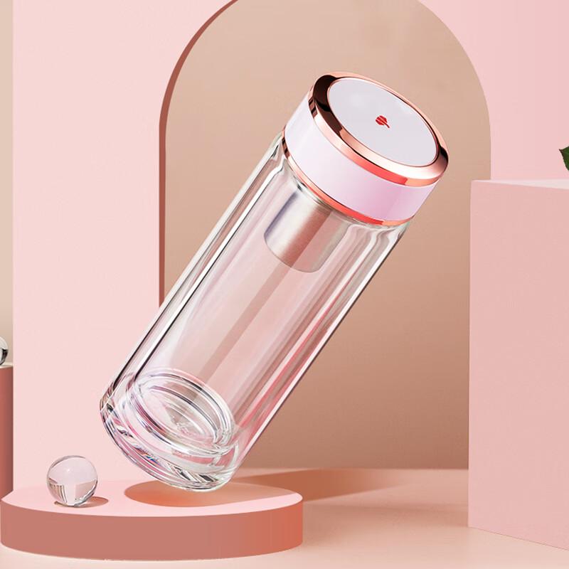 Wanxiang Double Wall Glass Tea Tumbler with Infuser