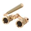 3x25 Vintage Binoculars Telescope Opera Theater Glasses with Handle Theater & Concerts Antique Binoculars Gold