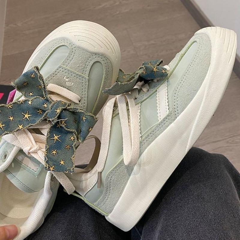 Niche retro original Guochao bow canvas shoes big head shoes new autumn platform versatile breathable