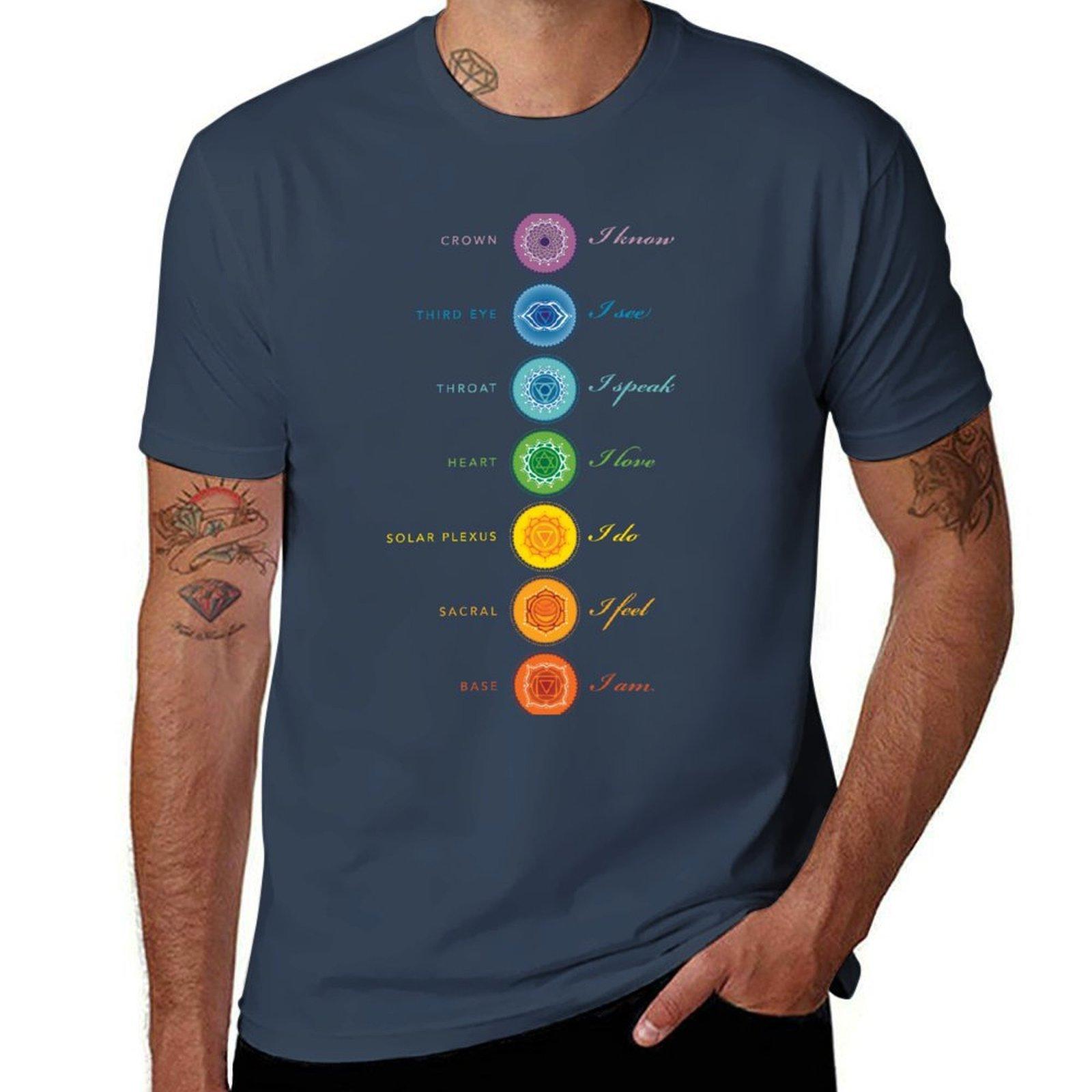 Chakras affirmations TShirt Big and Tall Short Sleeve Tee S