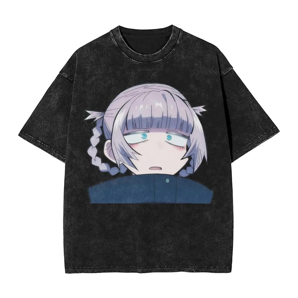 Call of the Night Nazuna Manga Print TShirt Unisex Vintage Washed Harajuku Style Loose Casual Pure Cotton Summer Short Sleeve