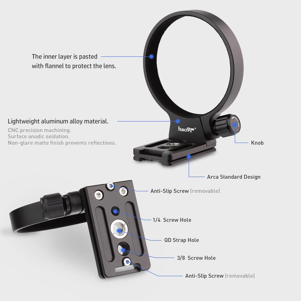 Haoge Tamron Di III VXD A058 Lens Stand Base Foot Tripod Mount Ring with Quick Release Plate 35-150mm F/2-2.8 Built-in Arca-Type