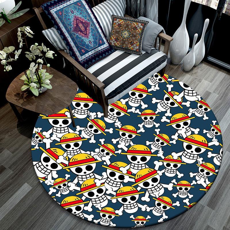 One Piece3,Round Area Rug,Carpet Rug for Living Room Bedroom Sofa Playroom Decor,Non-slip Floor Mat